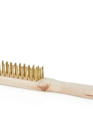 Časově Omezené Kartáč ocelový, pomosazený, 4 řady, dřevěný - MojeDílna