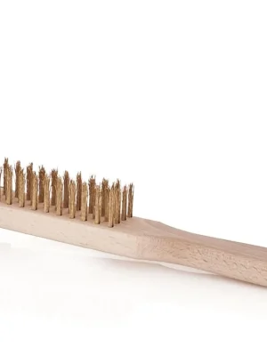 Záruka V Ceně Kartáč ocelový, pomosazený, 4 řady, dřevěný, s ocelovou škrabkou - MojeDílna