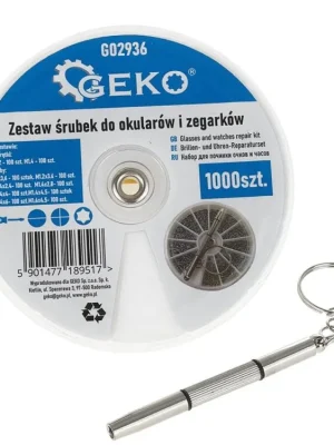 Výprodej Sada šroubků pro opravu brýlí a hodinek, s mini šroubovákem, 1000 ks - MojeDílna