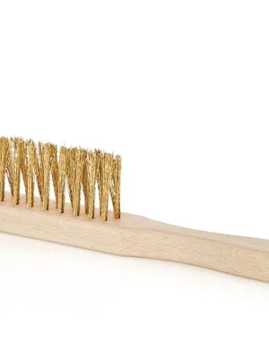 Víkendová Akce Kartáč do dutin, ocelový, pomosazený, 3 řady, dřevěný - MojeDílna