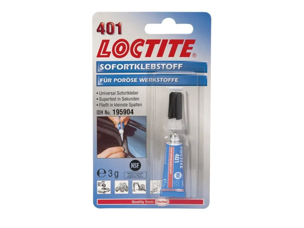 Vteřinové lepidlo, extra silné, pro opravy karoserií, 3 g - Loctite 401 - MojeDílna Nakupujte Hned