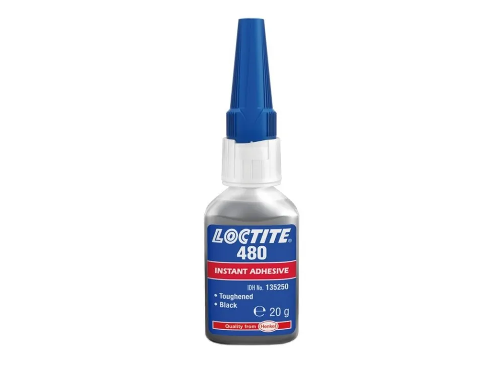 Vteřinové lepidlo, pro plasty a pryže, černé, 50 g - Loctite 480 - MojeDílna Ruční Výroba