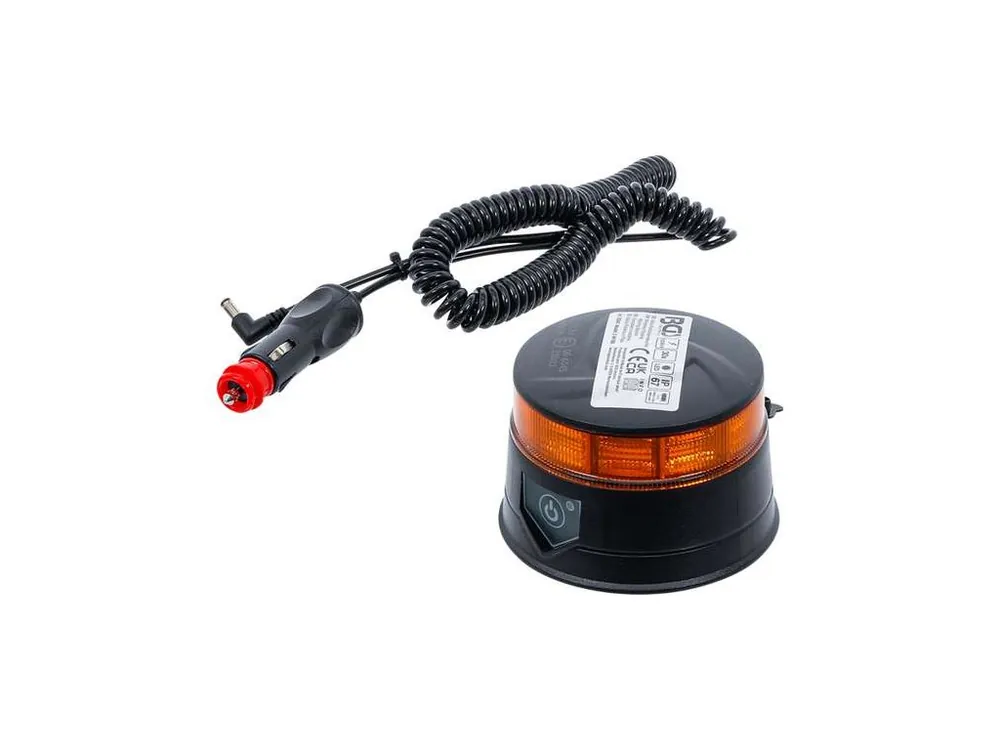 Značkový BGS Technic BGS 70343 Aku otočný maják pr. 130 mm s magnetem - žlutý(2,6 Ah) - MojeDílna