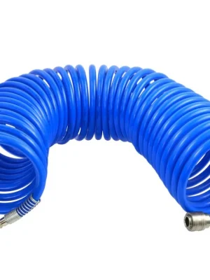 Vzduchová hadice spirálová 8x12 mm, délka 10 m, s rychlospojkami, velký průtok - MojeDílna Přímo Od Výrobce