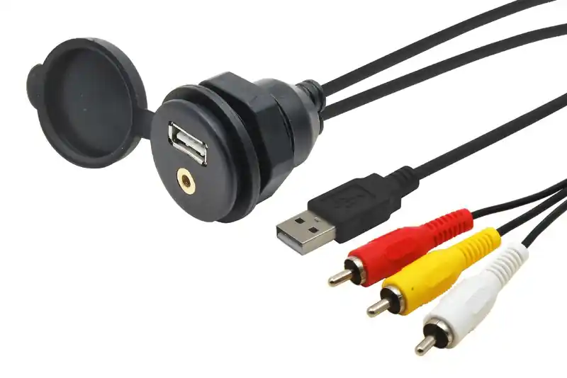 Zlevněný USB / JACK 4pólová zásuvka s kabelem