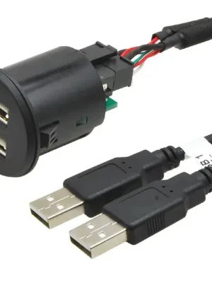 2x USB zásuvka s kabelem Vysoce Kvalitní