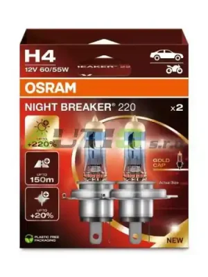 Autožárovky OSRAM 12V H4 60/55W NIGHT BREAKER 220 (2ks) Duo-box Akce