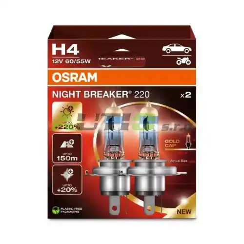 Autožárovky OSRAM 12V H4 60/55W NIGHT BREAKER 220 (2ks) Duo-box Akce
