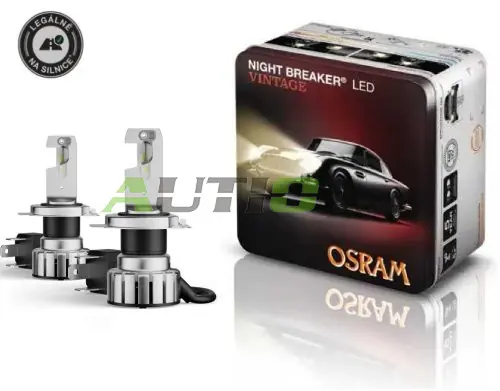 Cenově Výhodný LED autožárovky OSRAM NIGHT BREAKER VINTAGE H4 + 330%, teplá bílá, 12V, HOMOLOGACE - 2 ks